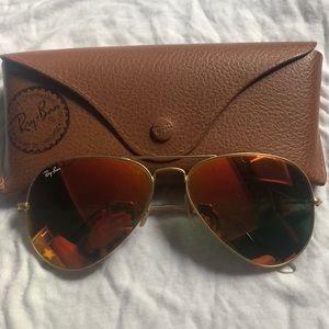 AVIATOR FLASH LENSES gold frame orange flash lens